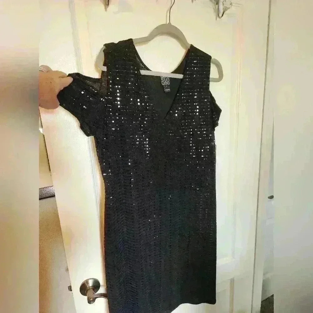 Glittery light weight, open shoulder dress #50